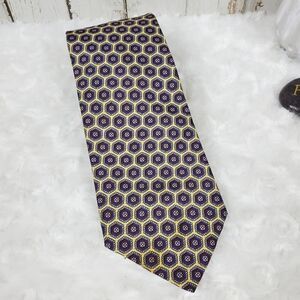 Abercrombie and Fitch Floral Silk Tie Purple Yellow
